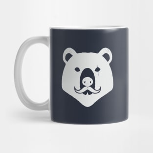 The Bear Head with Mustache (White Version) Mug